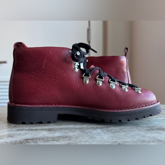 New Men's Fracap M120 Boots Commando Sole 40 - US 7 Burgundy / Maroon Leather - Picture 5 of 12